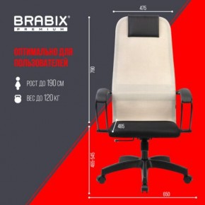 Кресло BRABIX PREMIUM "Ultimate EX-800" пластик, плотная двойная сетка Х2, черное/бежевое, 532916 в Серове - serov.mebel24.online | фото 6