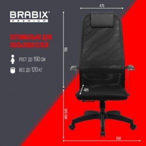 Кресло офисное BRABIX PREMIUM "Ultimate EX-801" пластик, плотная двойная сетка Х2, черное, 532922 в Серове - serov.mebel24.online | фото 5