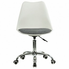 Кресло стул BRABIX "Eames MG-310 CH", хром, пластик белый, ткань серая, 532924 в Серове - serov.mebel24.online | фото 1