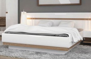 Кровать 140/TYP 91-01 с подъемником, LINATE ,цвет белый/сонома трюфель в Серове - serov.mebel24.online | фото
