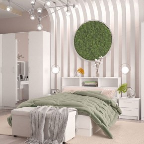 Кровать 1400 Париж с настилом (Белый тиснение) в Серове - serov.mebel24.online | фото 3
