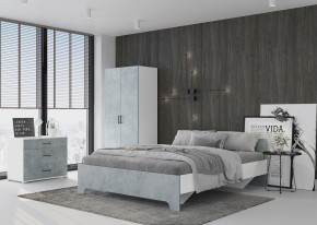 Кровать 1,6 VICTOR + основание (Белый-Бетон) в Серове - serov.mebel24.online | фото 4