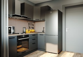 Кухня угловая Антрацит 2200х1000 (Стол. 38мм) в Серове - serov.mebel24.online | фото 1