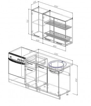 Кухонный гарнитур Антрацит 1200 (Стол. 26мм) в Серове - serov.mebel24.online | фото 2