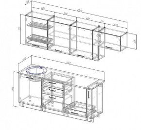 Кухонный гарнитур Антрацит 2550 (Стол. 38мм) в Серове - serov.mebel24.online | фото 3