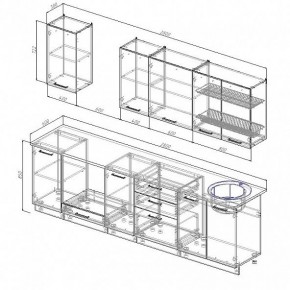 Кухонный гарнитур Антрацит 2800 (Стол. 38мм) в Серове - serov.mebel24.online | фото 3