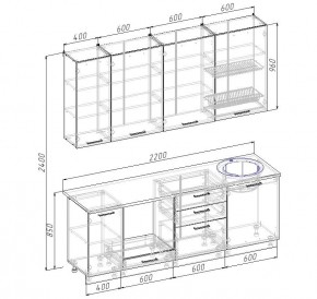 Кухонный гарнитур Дели 2200 (Стол. 26мм) в Серове - serov.mebel24.online | фото 2