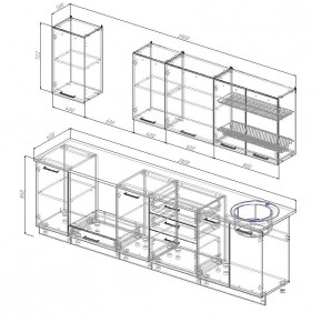 Кухонный гарнитур Дели 2800 (Стол. 38мм) в Серове - serov.mebel24.online | фото 2