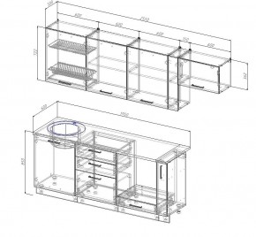 Кухонный гарнитур Жемчуг 2550 (Стол. 38мм) в Серове - serov.mebel24.online | фото 2