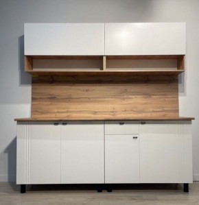 Кухонный гарнитур «Монако» 2.0 м Серия 2 МДФ с фрезеровкой (Дуб Золотой/Белый матовый) в Серове - serov.mebel24.online | фото 2