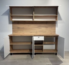 Кухонный гарнитур «Монако» 2.0 м Серия 2 МДФ с фрезеровкой (Дуб Золотой/Белый матовый) в Серове - serov.mebel24.online | фото 4