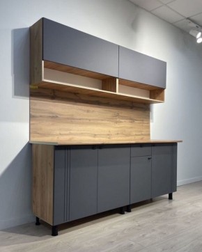 Кухонный гарнитур «Монако» 2.0 м Серия 2 МДФ с фрезеровкой (Дуб Золотой/Графит) в Серове - serov.mebel24.online | фото 4