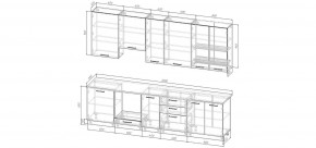 Кухонный гарнитур Санторини 3000 h950 (Стол. 26мм) в Серове - serov.mebel24.online | фото 2