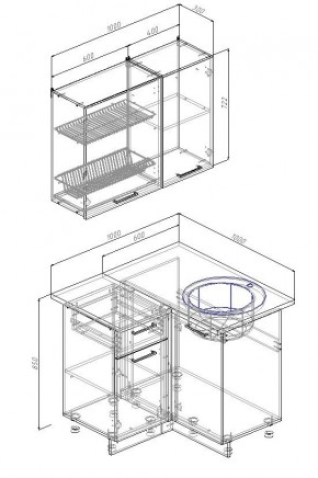 Кухонный гарнитур угловой Антрацит 1000х1000 (Стол. 26мм) в Серове - serov.mebel24.online | фото 2