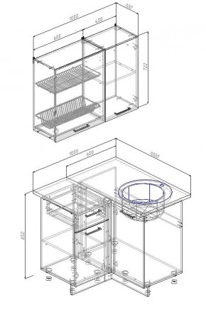 Кухонный гарнитур угловой Антрацит 1000х1000 (Стол. 38мм) в Серове - serov.mebel24.online | фото 2