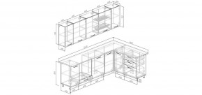 Кухонный гарнитур угловой Санторини 2600*1600 (Стол. 38мм) в Серове - serov.mebel24.online | фото 2