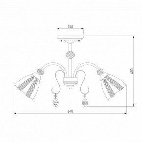 Люстра на штанге Eurosvet Floranse 30155/5 античная бронза в Серове - serov.mebel24.online | фото 3