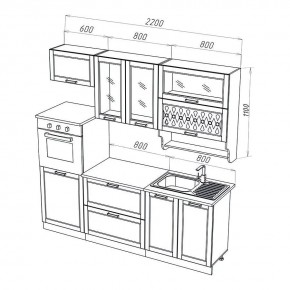 МИЛАНО Кухонный гарнитур 2,2 м Компоновка №3 (Орех) в Серове - serov.mebel24.online | фото 2