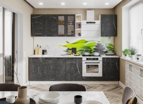 Модульная кухня Марбл мрамор дарк в Серове - serov.mebel24.online | фото 1
