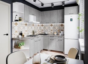 Модульная кухня Марбл мрамор лайт в Серове - serov.mebel24.online | фото 1