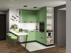 Модульная кухня Осло карбон мята в Серове - serov.mebel24.online | фото 1