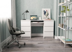 МОРИ МС-2 Стол 6 ящиков (белый) в Серове - serov.mebel24.online | фото