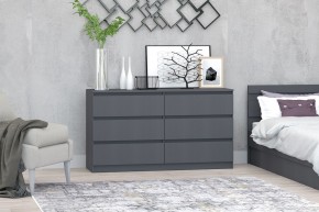 МС "Хилтон" Комод №5 1400 (6 ящ.) графит в Серове - serov.mebel24.online | фото