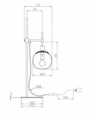 Настольная лампа декоративная Maytoni Erich MOD221-TL-01-N в Серове - serov.mebel24.online | фото 3