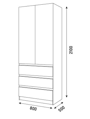 ПАРУС Шкаф 2-х ств. 800 в Серове - serov.mebel24.online | фото 3