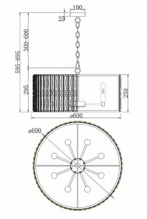 Подвесной светильник Maytoni Facet MOD094PL-08G в Серове - serov.mebel24.online | фото 3