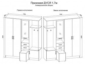 Прихожая Дуся 1.7 УНИ (Дуб Бунратти/Белый Бриллиант) в Серове - serov.mebel24.online | фото 2