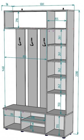 Прихожая с зеркалом V19_M в Серове - serov.mebel24.online | фото 2