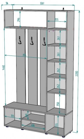 Прихожая с зеркалом V20_M в Серове - serov.mebel24.online | фото 2