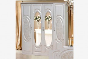 Прованс-2 Шкаф 4-х дверный с 2 зеркалами (Бежевый/Текстура белая платиной золото) в Серове - serov.mebel24.online | фото