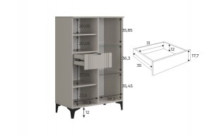 РИЧ Комод 2 со стеклом в Серове - serov.mebel24.online | фото 3