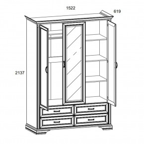 Шкаф 3D4S Z, MONAKO, цвет Сосна винтаж в Серове - serov.mebel24.online | фото 1