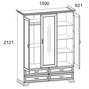 Шкаф 3D4S Z, TIFFANY, цвет вудлайн кремовый в Серове - serov.mebel24.online | фото 1