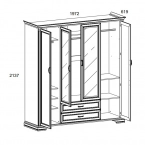 Шкаф 4D2S Z , MONAKO, цвет Сосна винтаж в Серове - serov.mebel24.online | фото 1
