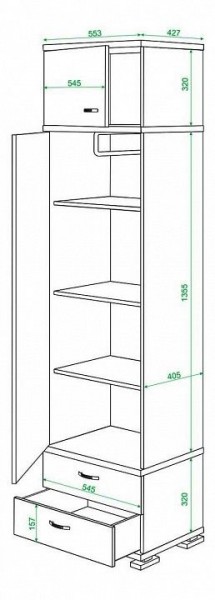 Шкаф платяной Домино КС-10 в Серове - serov.mebel24.online | фото 3