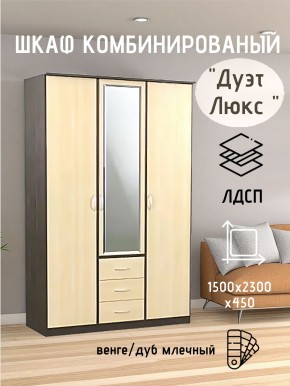 Шкаф комбинированный Дуэт Люкс с зеркалом в Серове - serov.mebel24.online | фото 3