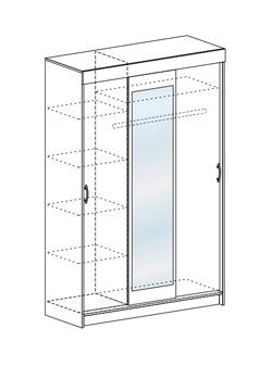 Шкаф-купе Басса ШКК 551 венге-дуб шимо светлый/темный в Серове - serov.mebel24.online | фото 3