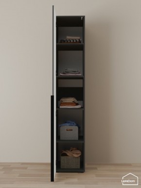 Шкаф Linnea MHR-1-2 2050х400х510 (Графит-М 11.1.25) в Серове - serov.mebel24.online | фото 4