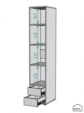 Шкаф Linnea MHR-1-4 2050х400х510 (ДВ-М 11.1.25) в Серове - serov.mebel24.online | фото 3