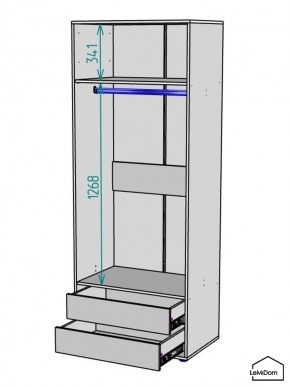 Шкаф Linnea MHR-2PO-3 2050х800х510 (Белый-М 11.1.1) в Серове - serov.mebel24.online | фото 3