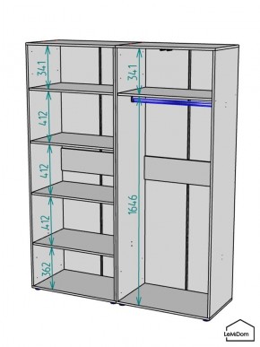 Шкаф Linnea MHR-4-1 2050х1600х510 (Белый-М 11.1.2) в Серове - serov.mebel24.online | фото 3