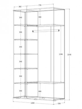 Шкаф Норден 1200 (Дуб Крафт белый) в Серове - serov.mebel24.online | фото 3