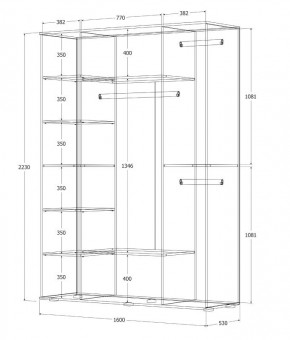 Шкаф Норден 1600 (Белый текстурный) в Серове - serov.mebel24.online | фото 3