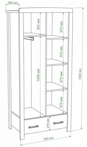 Шкаф платяной Бартоло Ш2Д в Серове - serov.mebel24.online | фото 2