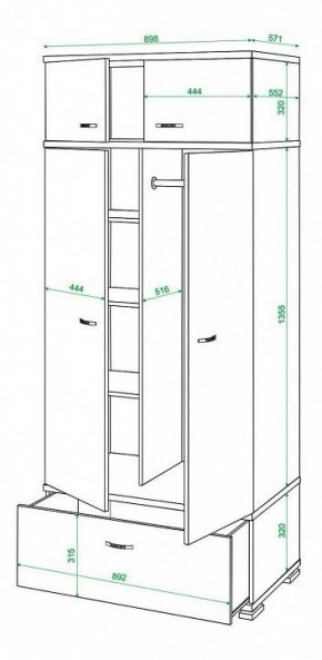 Шкаф платяной Домино КС-20 в Серове - serov.mebel24.online | фото 3