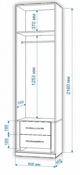 Шкаф платяной Нобиле Пл-60/60 в Серове - serov.mebel24.online | фото 2